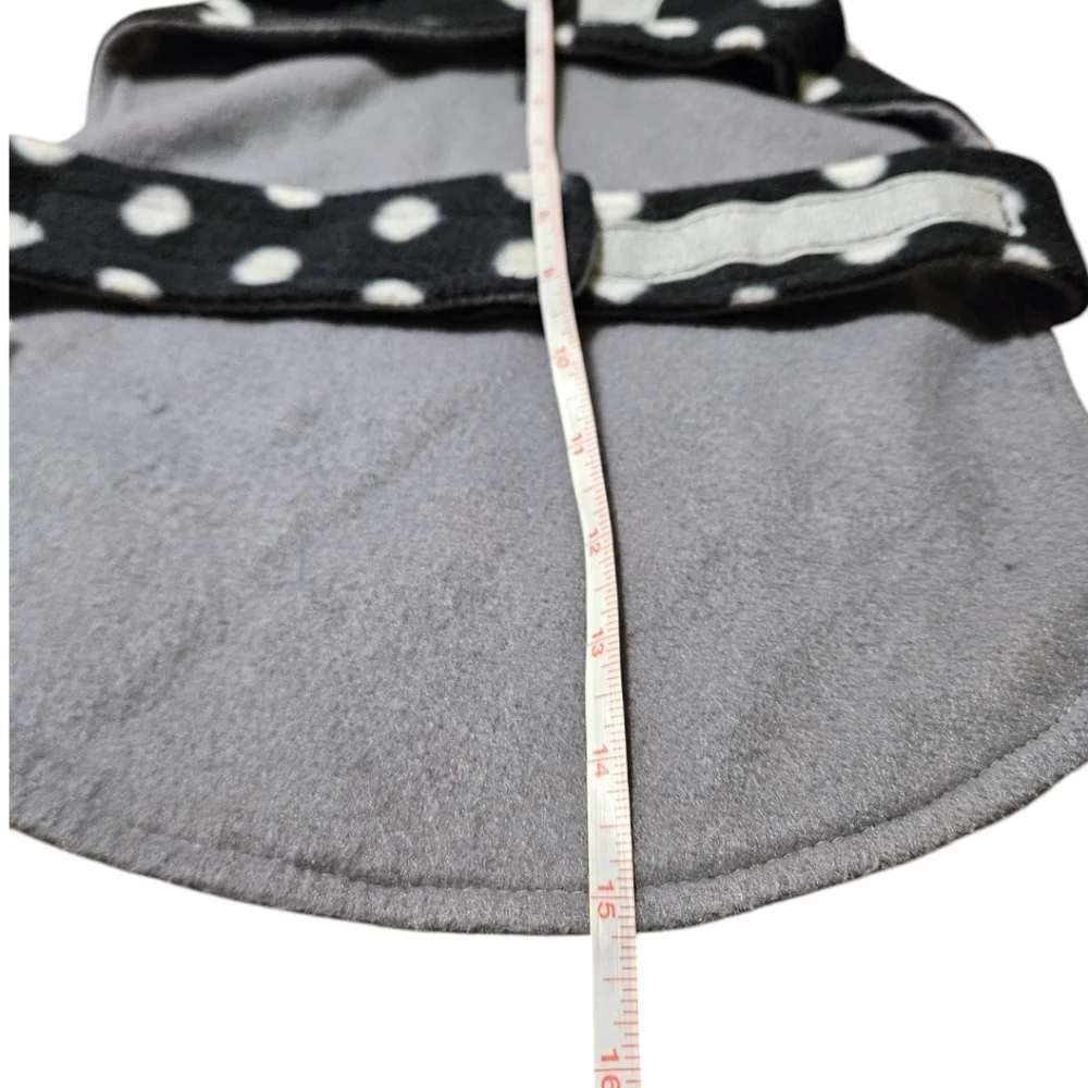 Fleece Black & White Polka Dot Dog Vest XS-S Retro Y2K